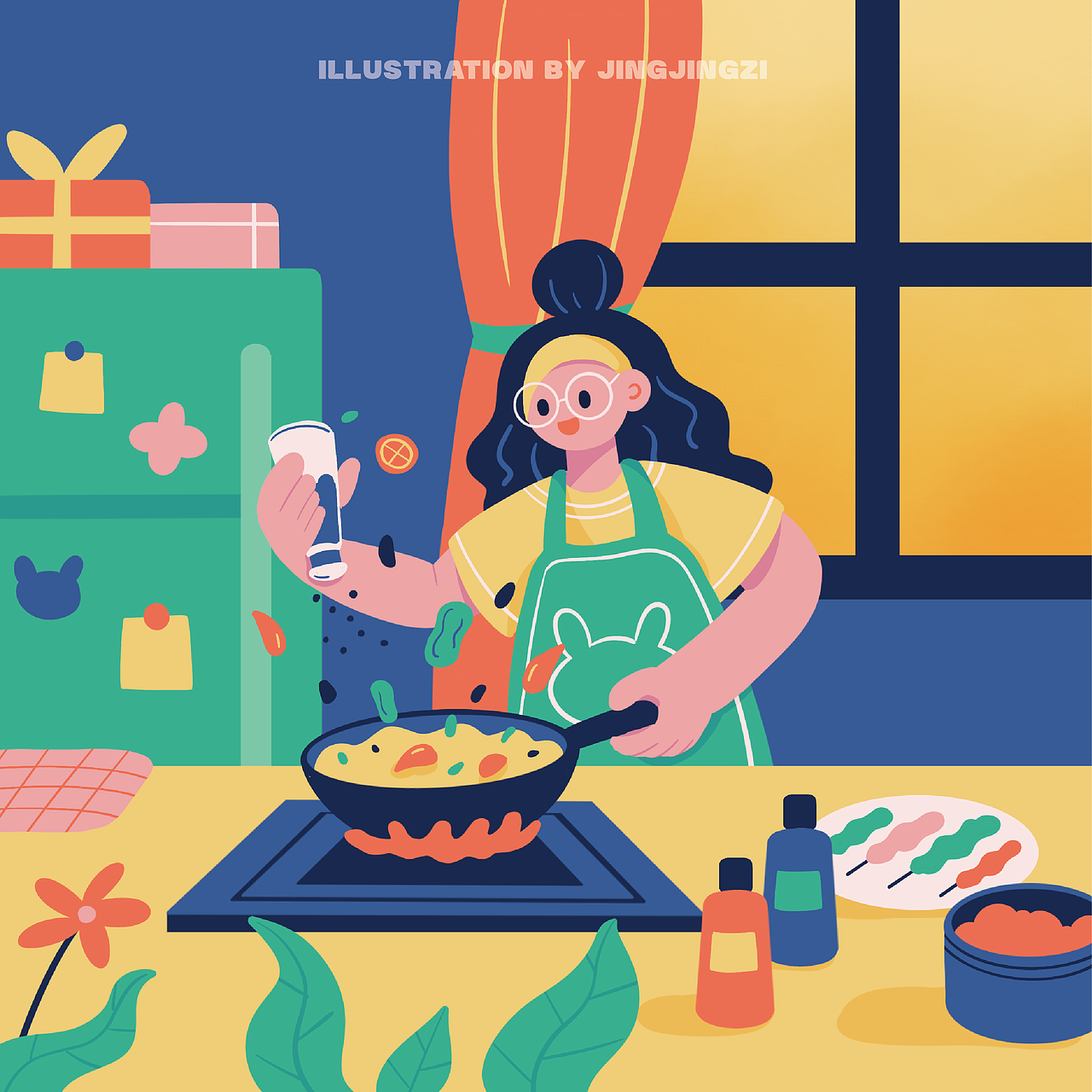 2024年原创扁平风插画日历【坚持的力量】（图ZMzU4NzQwOTY0） - 创作习作 - 站酷设计师插画设计静静子原创素材 - 站酷ZCOOL