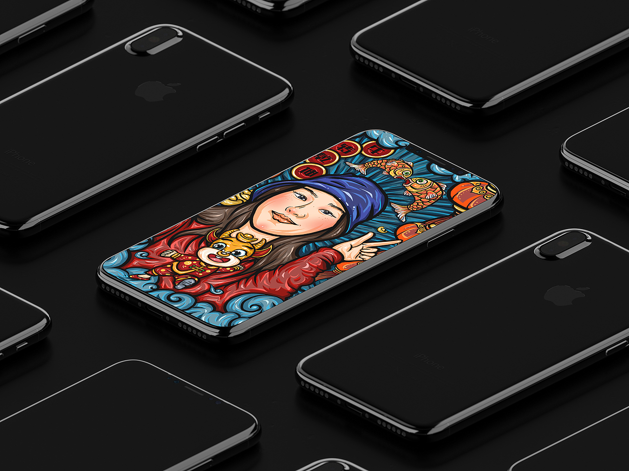 国潮插画自我写照（图ZMjk5NzMzNDEy） - 创作习作 - 站酷设计师真子鱼原创素材 - 站酷ZCOOL