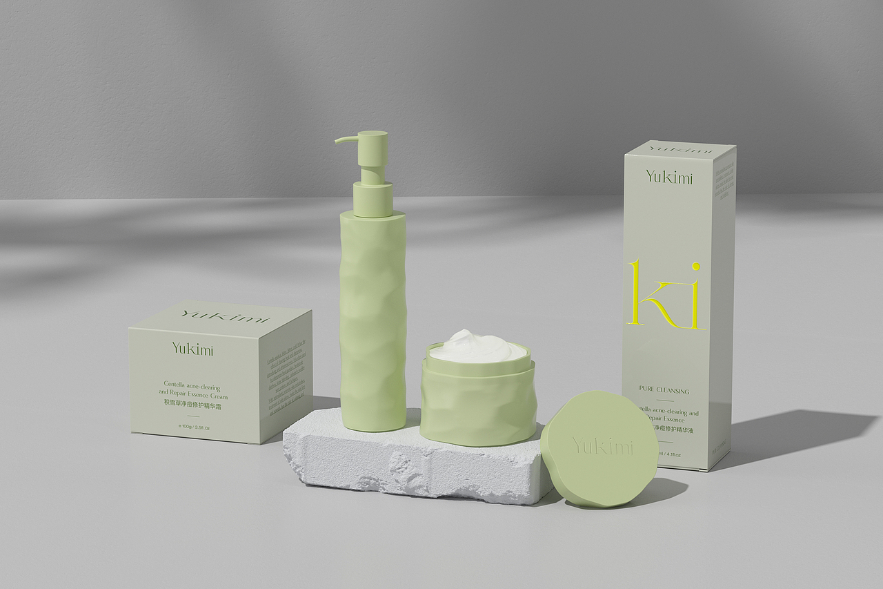 Yukimi | 积雪草净痘修护套装包装设计（图ZMzM0NjkxNjQ4） - 包装 - 站酷设计师青轶设计原创素材 - 站酷ZCOOL