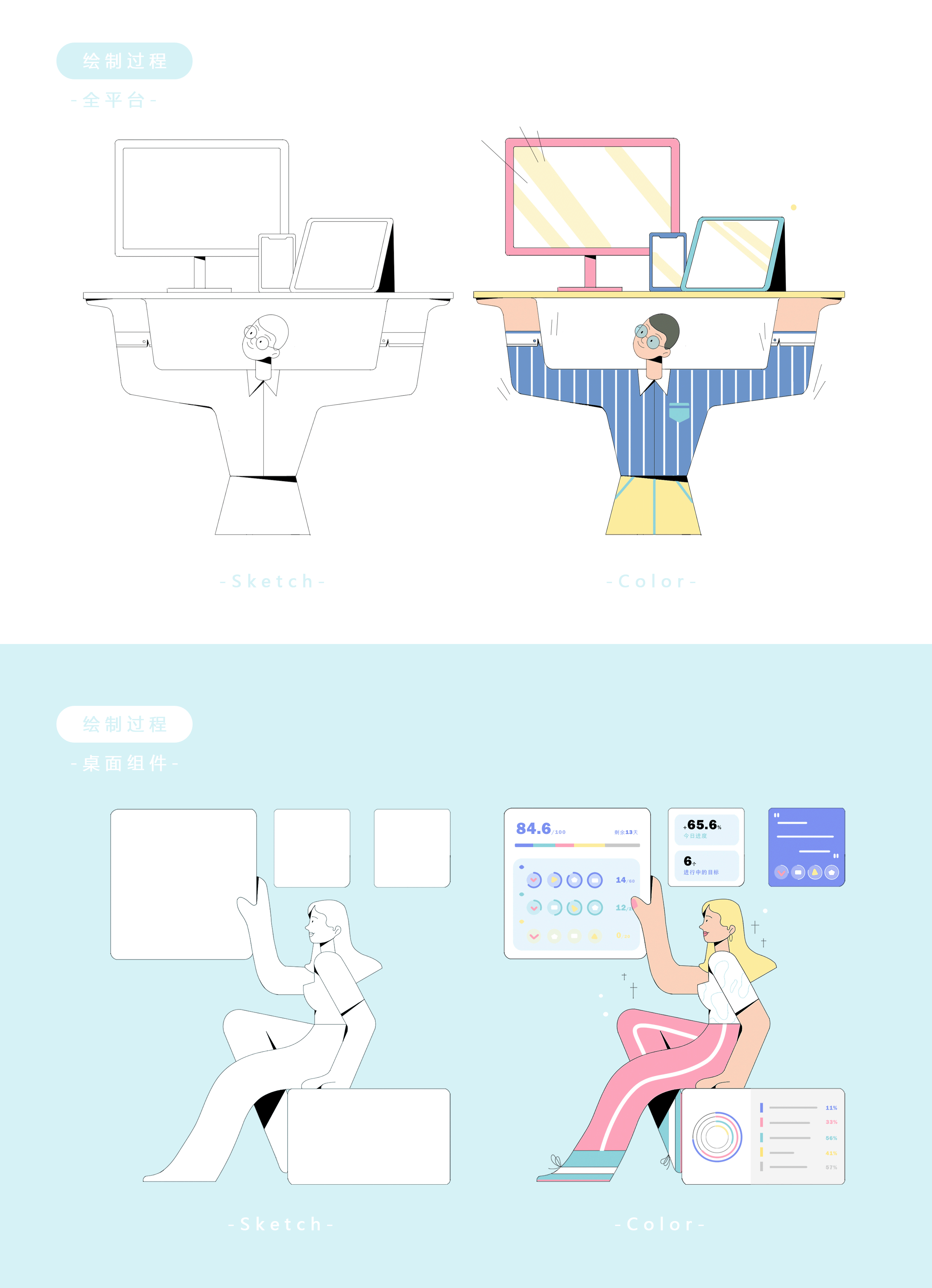 Vision个人目标APP插画练习