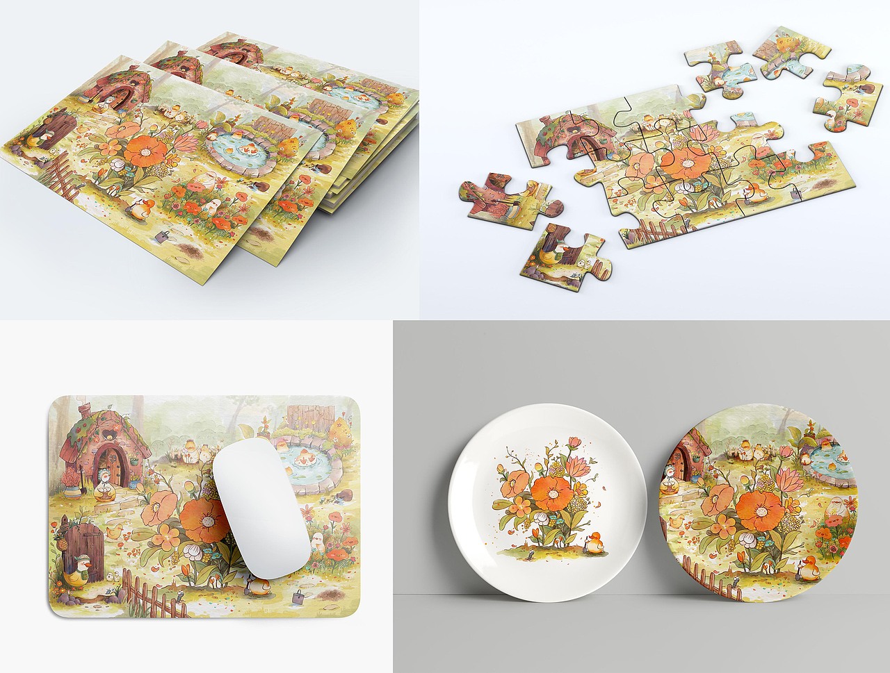 小鸭子的花园系列（图ZMzU5NDg3ODIw） - 儿童插画 - 站酷设计师小帆冲鸭原创素材 - 站酷ZCOOL