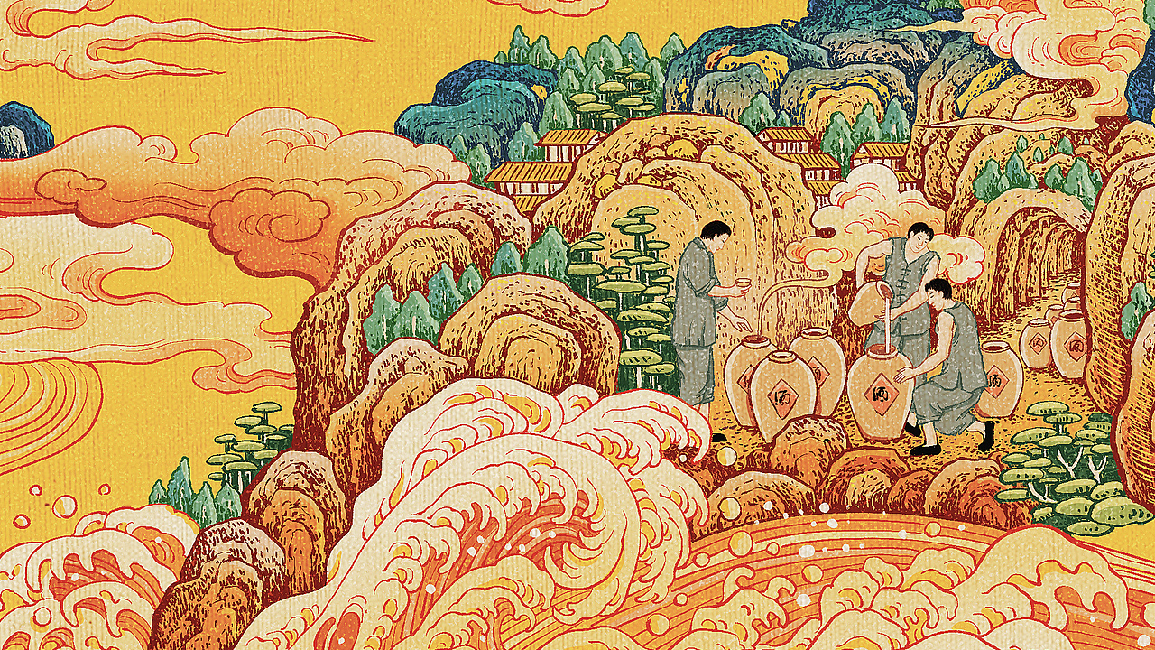 真工酱酒 虎年生肖纪念酒包装插画设计（图ZMzAzMjIyMTIw） - 商业插画 - 站酷设计师知昂创意原创素材 - 站酷ZCOOL