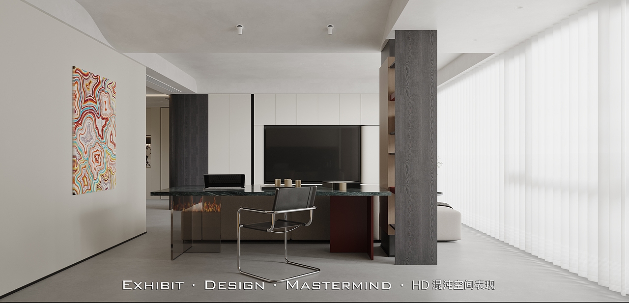 现代 极简风 平层客餐厅X 混沌空间表现