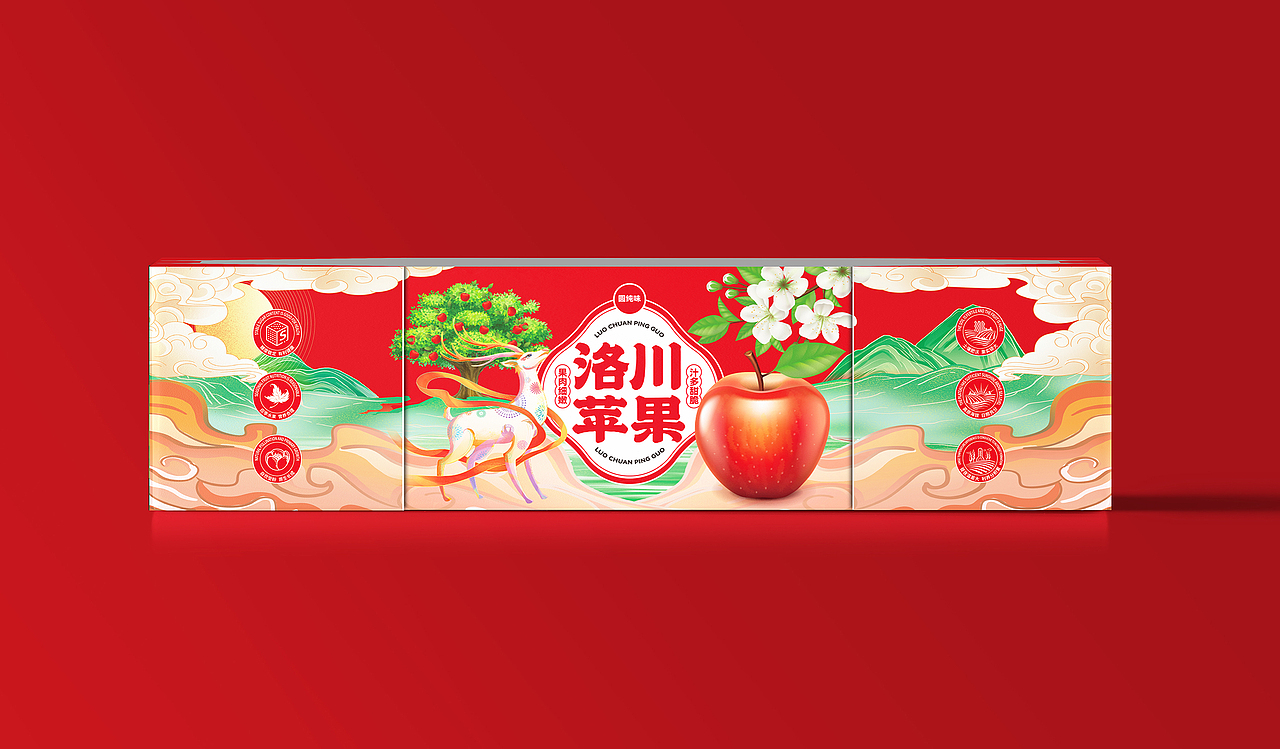 国潮手绘苹果包装设计（图ZMzI0MzY2MDMy） - 包装 - 站酷设计师造物视觉品牌设计原创素材 - 站酷ZCOOL