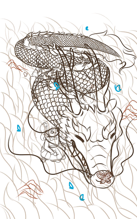 龍年的故事 | 國潮插畫（圖ZMzQyODY3NDg0） - 創(chuàng)作習(xí)作 - 站酷設(shè)計(jì)師云汜_winskace原創(chuàng)素材 - 站酷ZCOOL