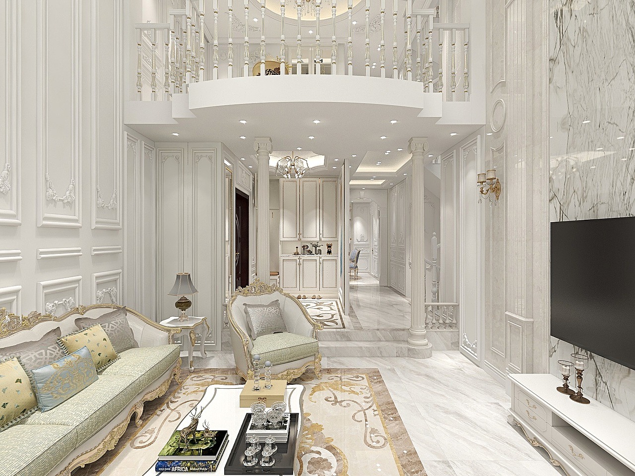 经典白金色欧式别墅设计（图ZMzAzNDk1NTY0） - 场景 - 站酷设计师XUPEI888原创素材 - 站酷ZCOOL