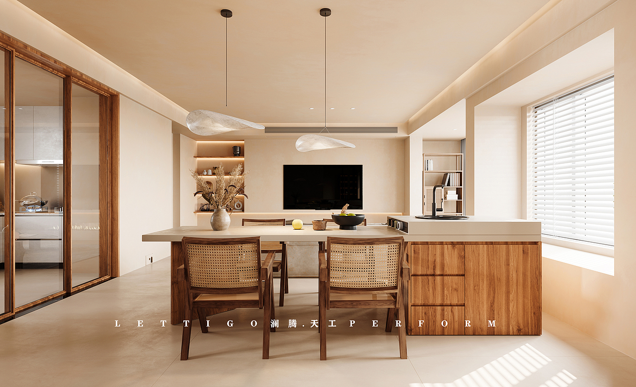 冬日温馨暖色调现代侘寂美学空间（图ZMzI1NTg2MzY0） - 家装设计 - 站酷设计师DesignerZtt186原创素材 - 站酷ZCOOL