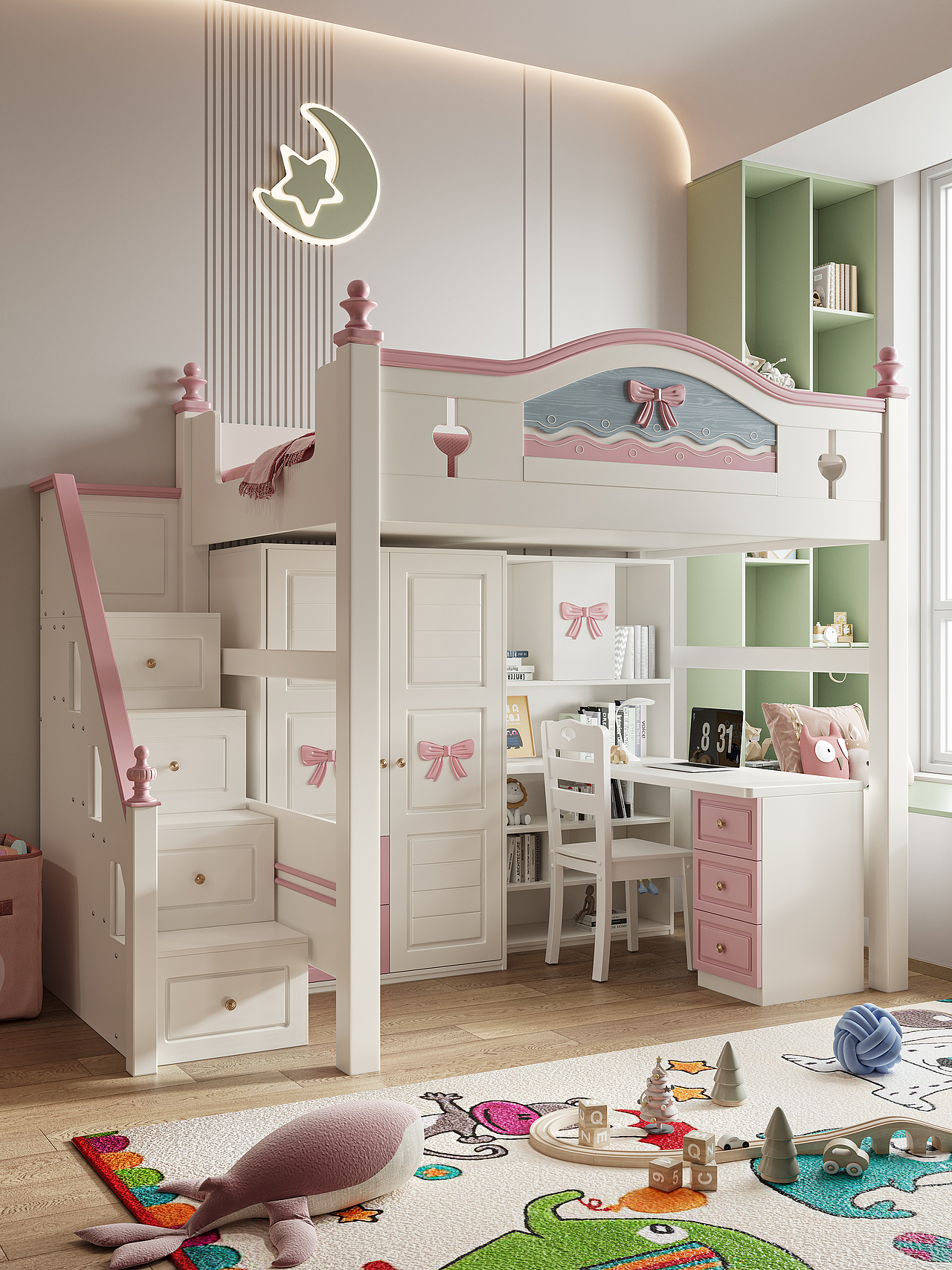 2套儿童高低床建模渲染