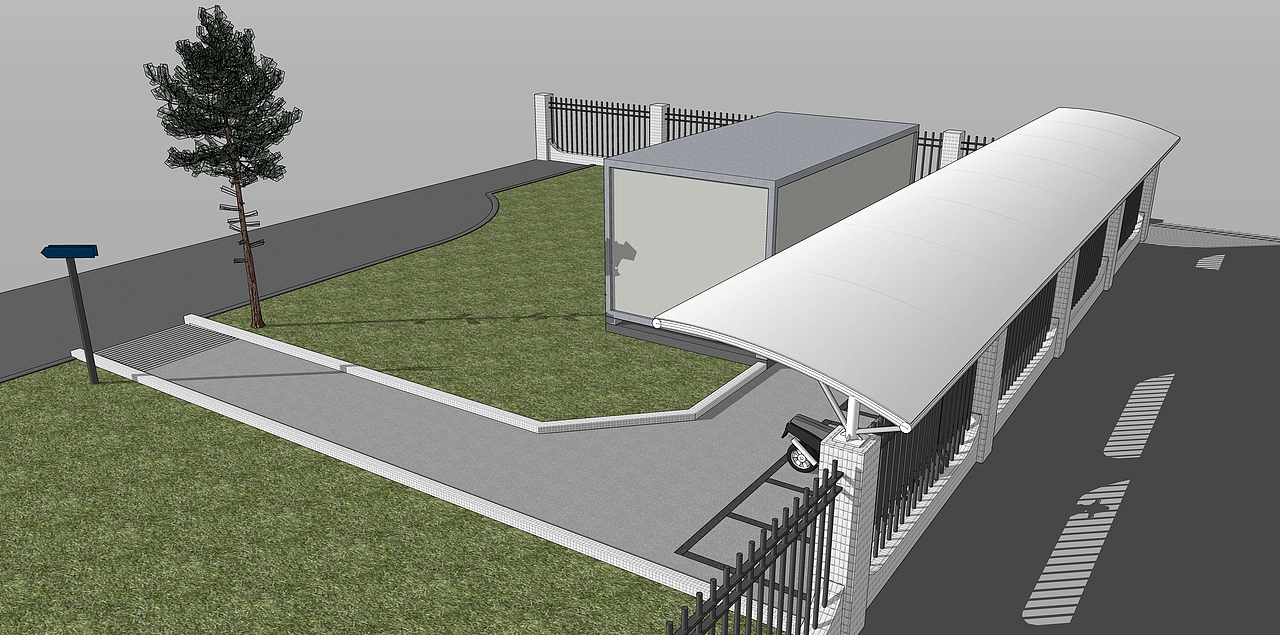 电瓶车雨棚规划加建设计