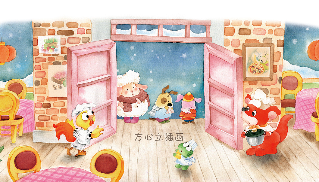 美食屋故事水彩兒童插畫（圖ZMzIxNDc3OTcy） - 兒童插畫 - 站酷設計師方心立原創(chuàng)素材 - 站酷ZCOOL