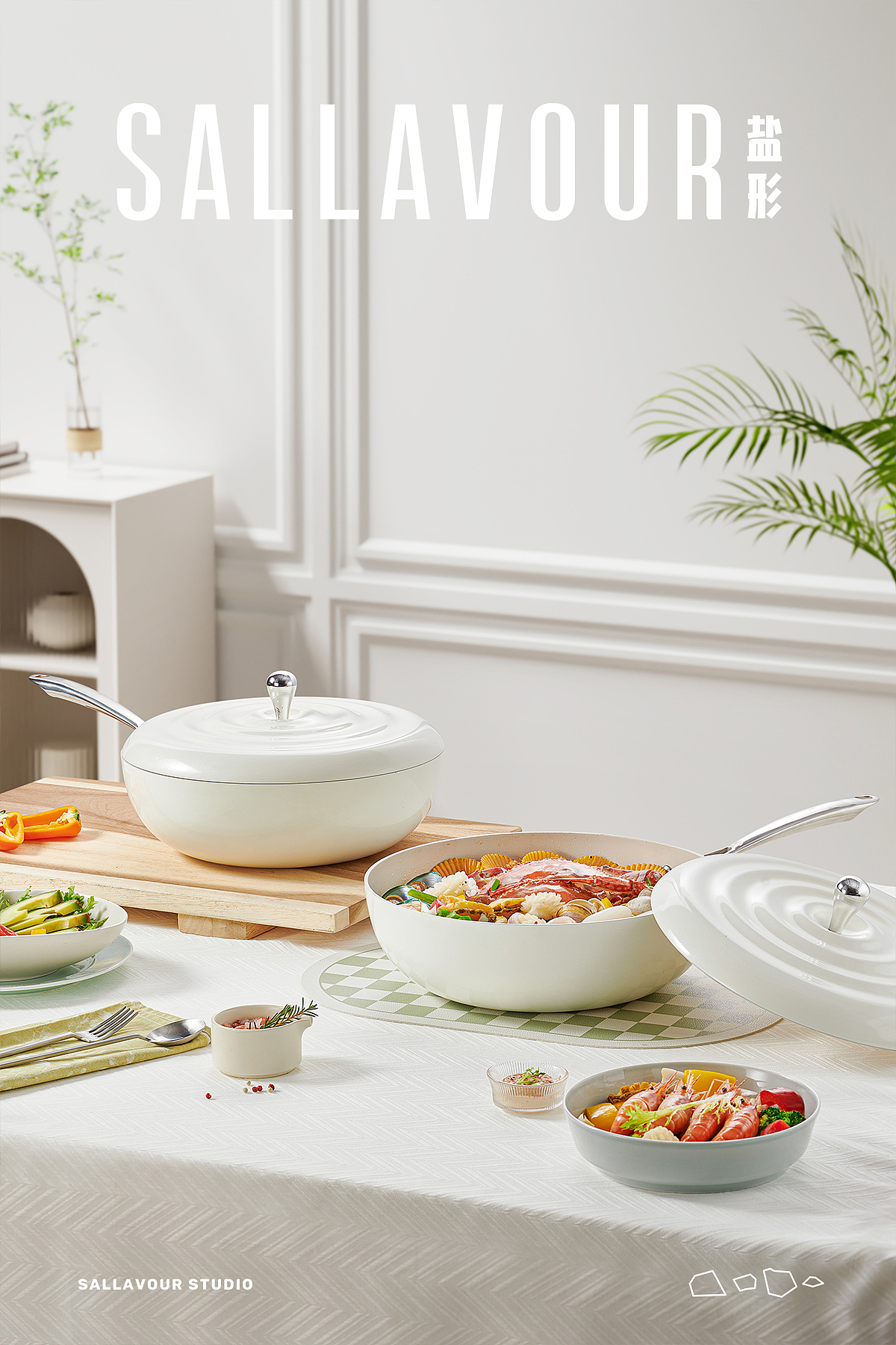 厨具摄影 | 白月光 珐琅炒锅