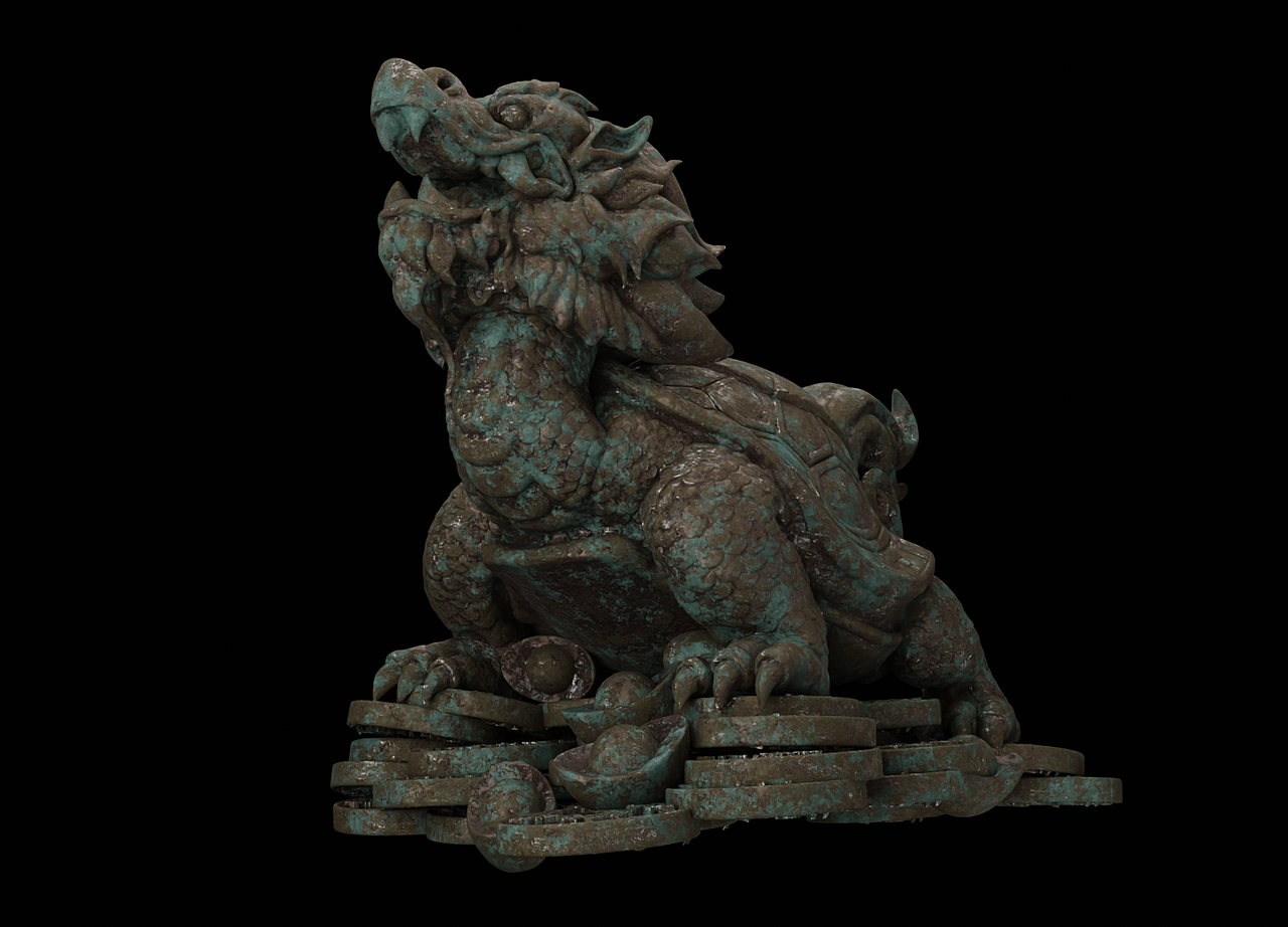 獬豸blender渲染（图ZMzEwNjg1NjI0） - 动画/影视 - 站酷设计师lovehaining原创素材 - 站酷ZCOOL