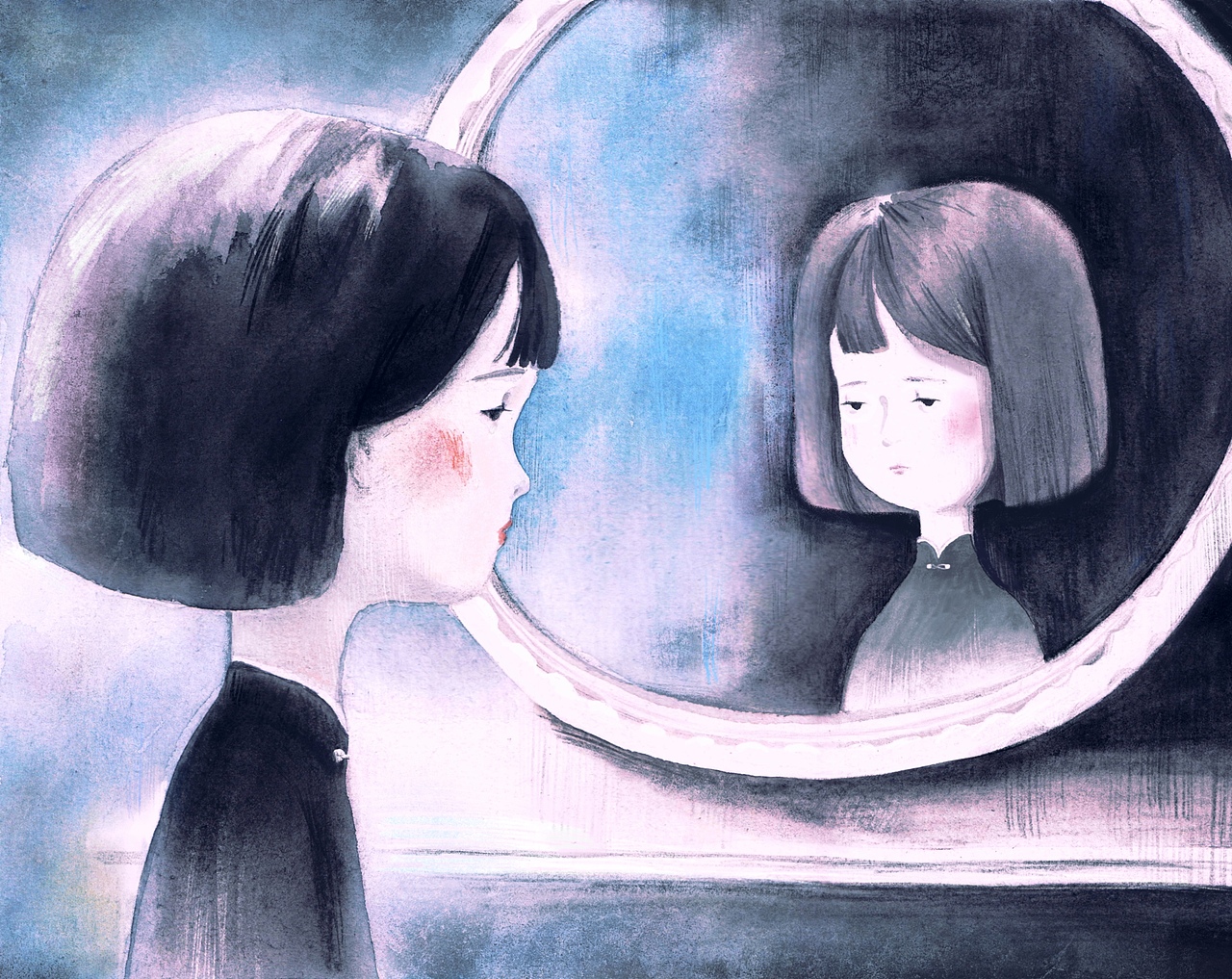 光影立体书《镜中》（内含设计思路及创作过程）（图ZMzA5MzkzNDIw） - 绘本 - 站酷设计师Panda拌月亮原创素材 - 站酷ZCOOL