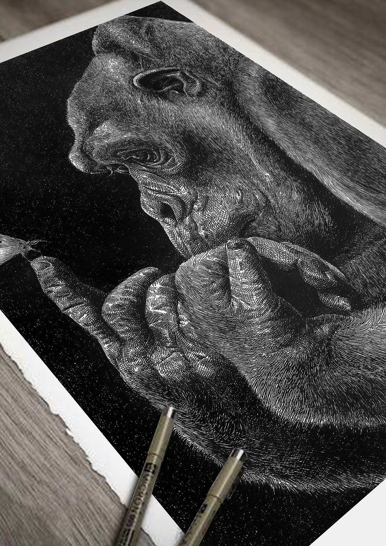 钢笔画写实——动物合集