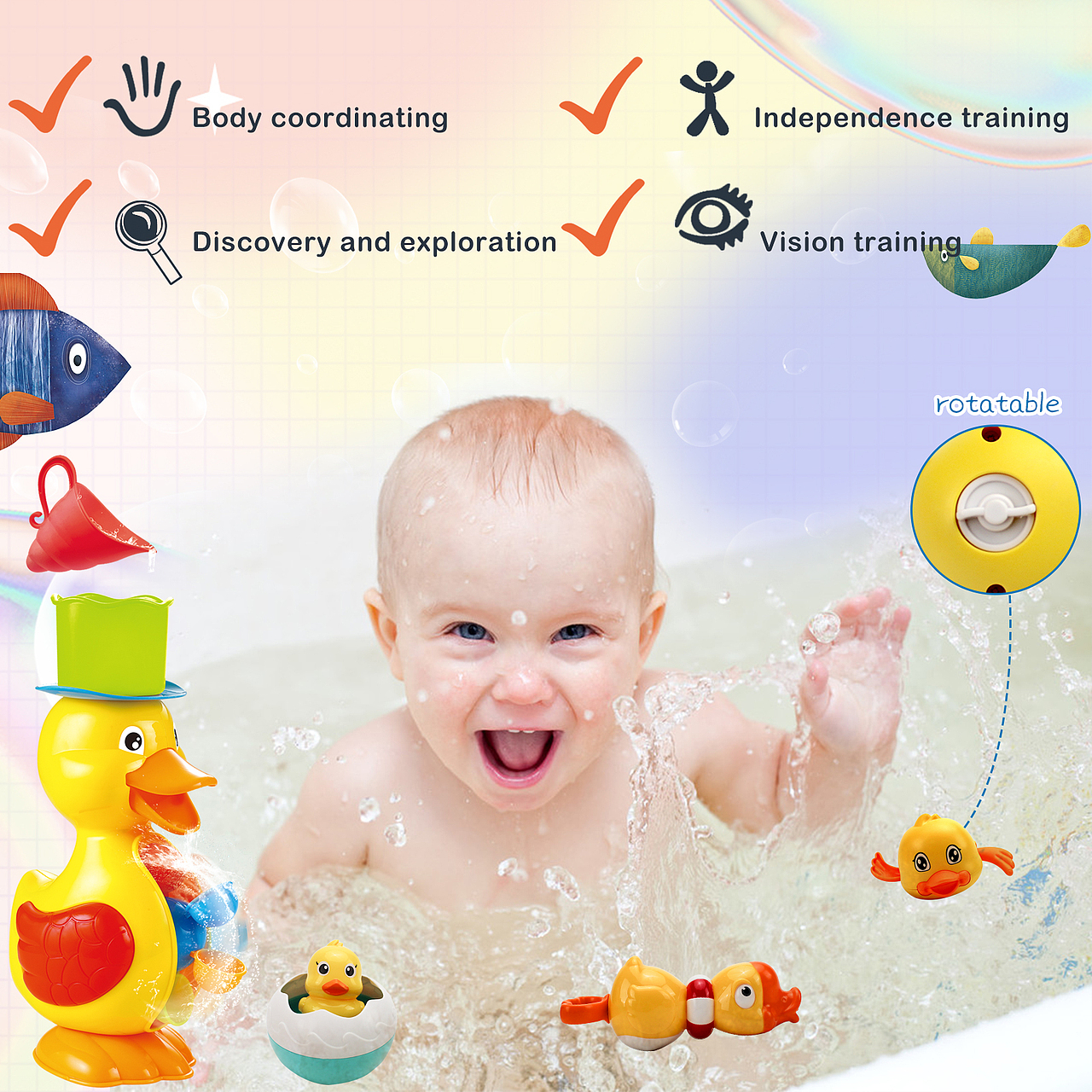 亚马逊玩具小黄鸭组合套装