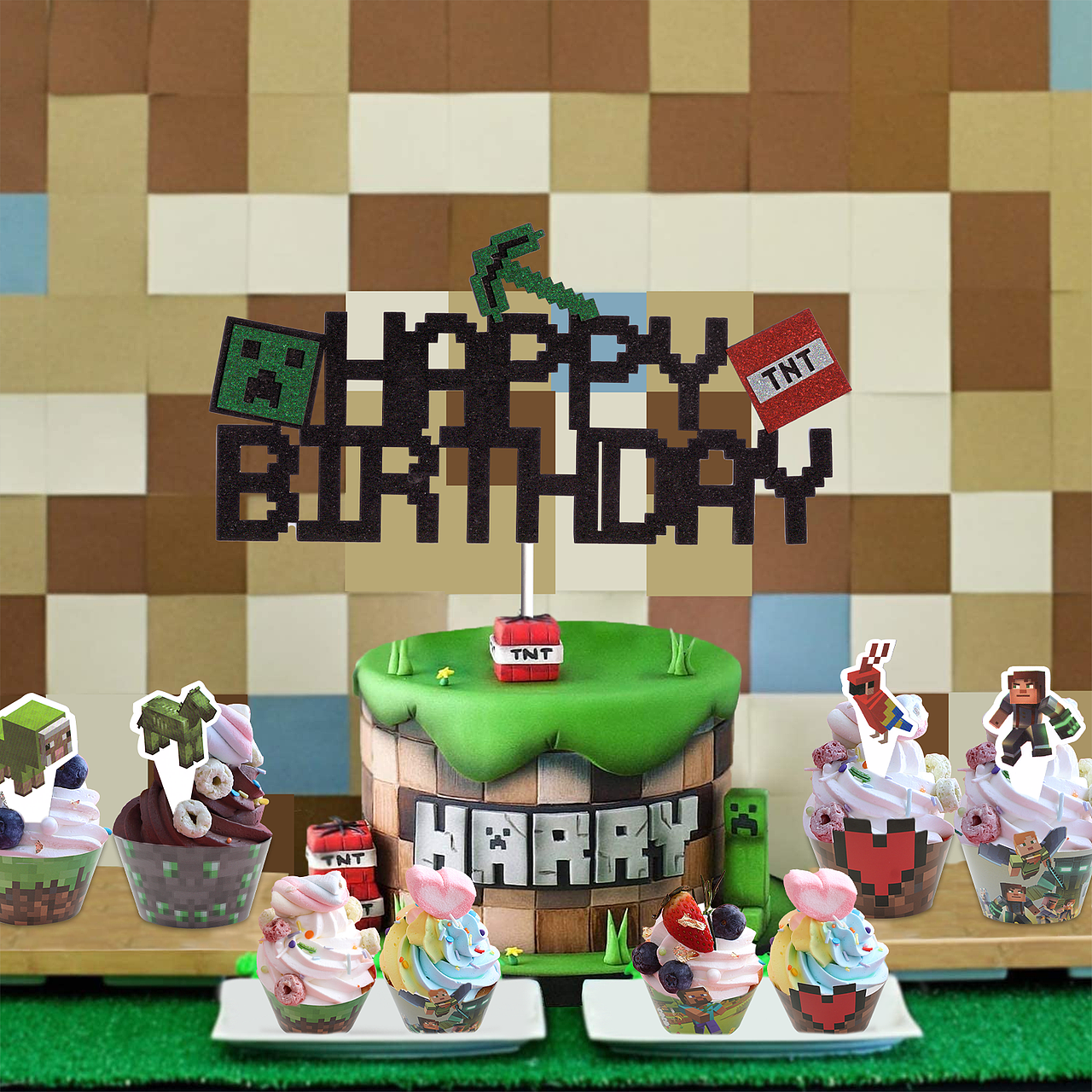 我的世界像素蛋糕插旗