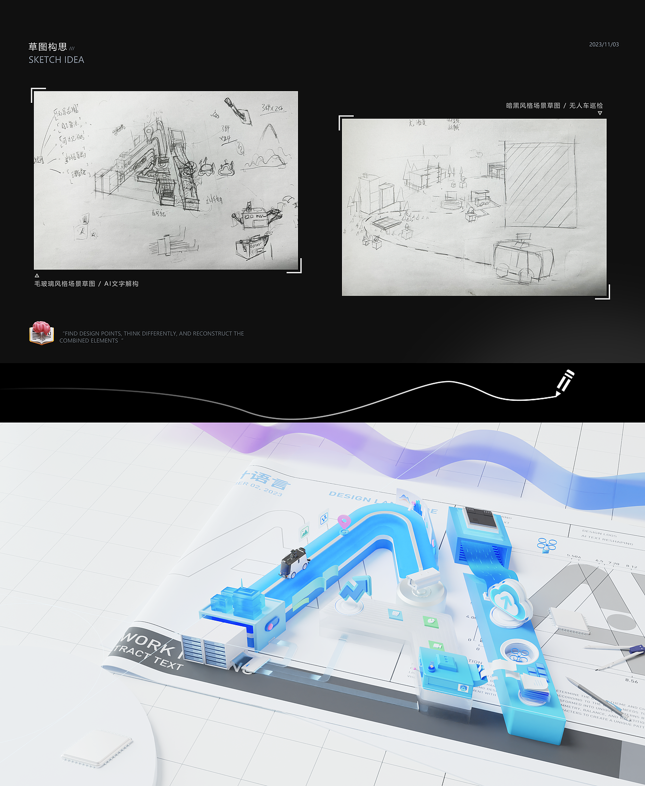 blender建模/文字重构场景设计