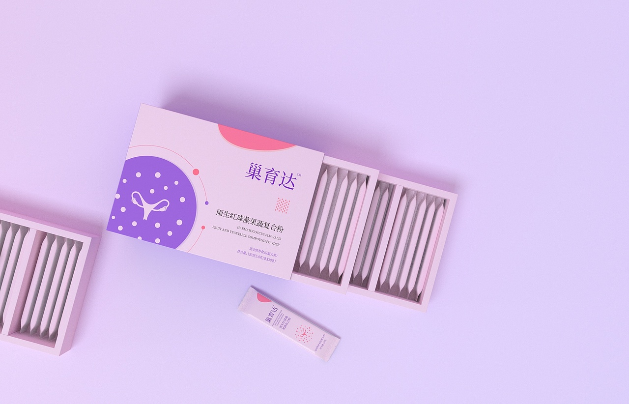 营养素包装设计/简洁/高端/清新/卵巢养护/女性