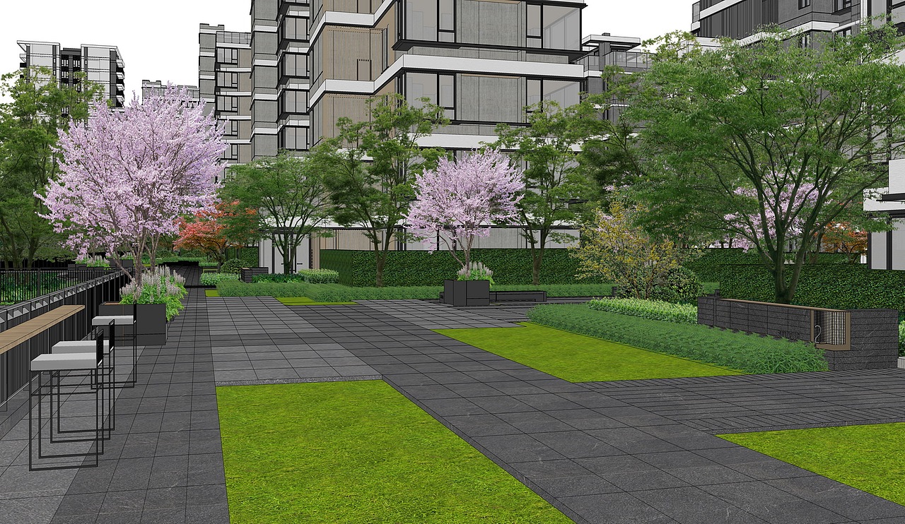 越秀凤凰湖大区景观SU模型下载