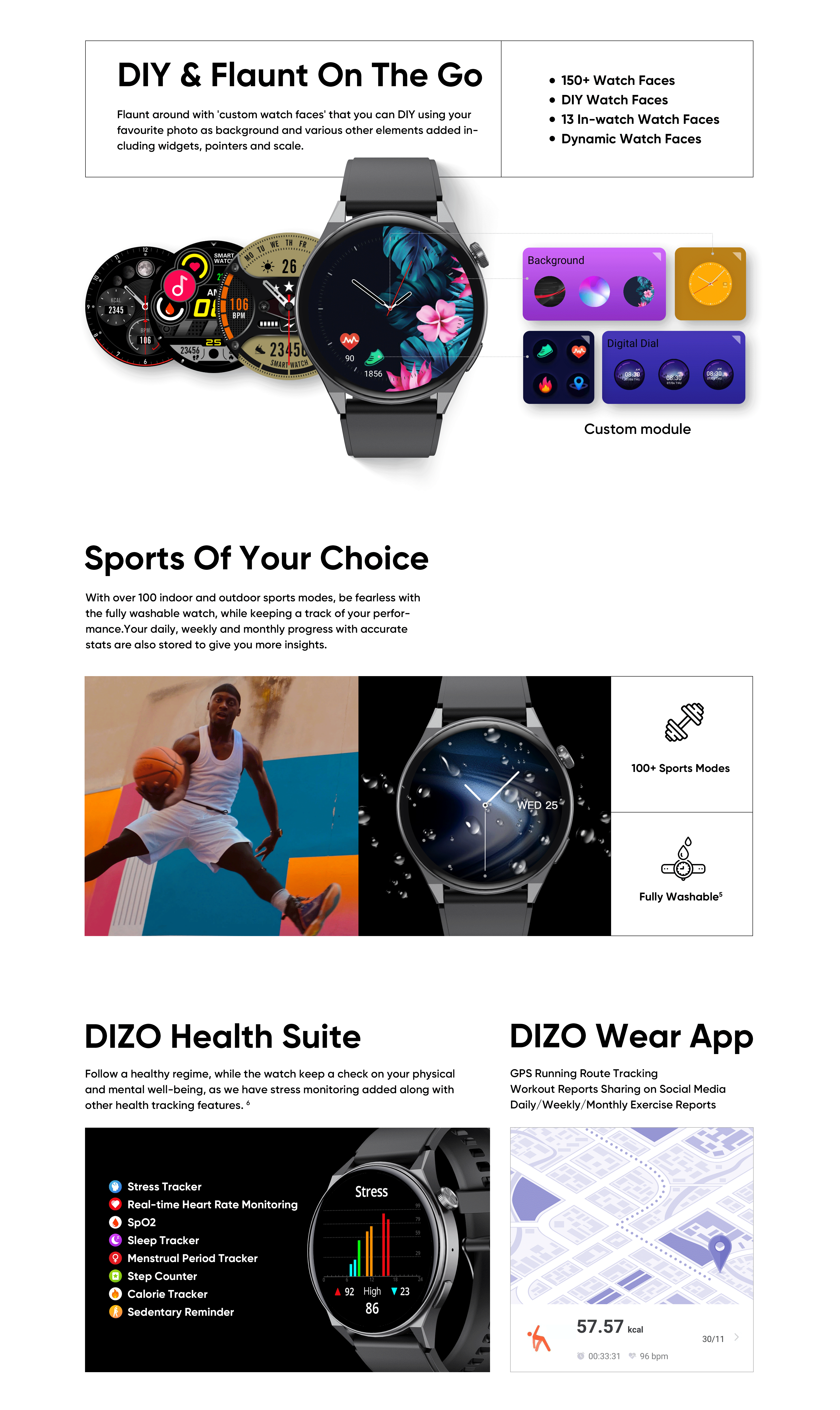 DIZO Watch R2 智能手表 & 剃须刀国际产品站设计