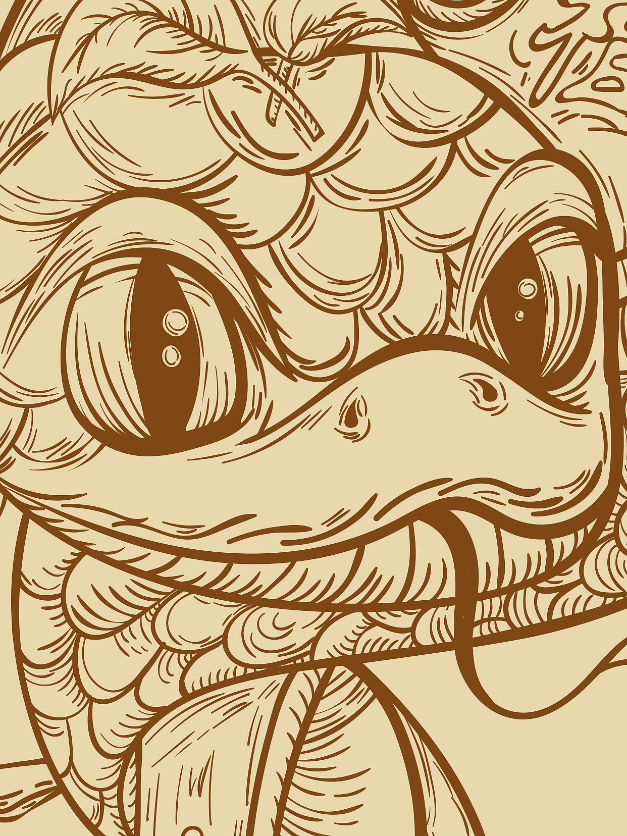 版画风 蛇年插画（图ZMzcwMTU2OTI4） - 商业插画 - 站酷设计师pic2019原创素材 - 站酷ZCOOL