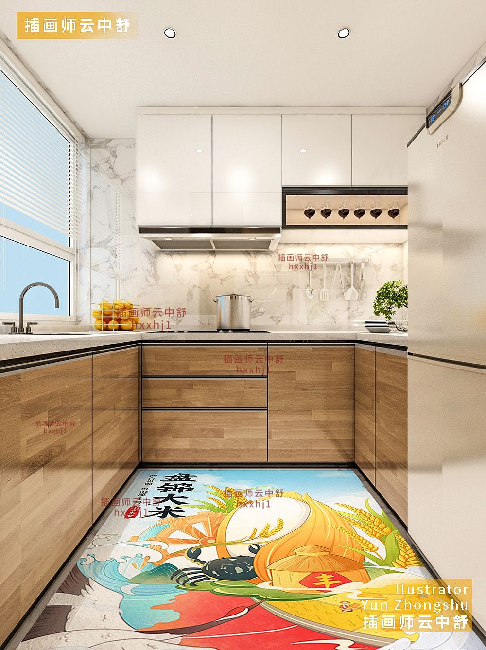 原创手绘包装|大米包装插画品牌包装设计