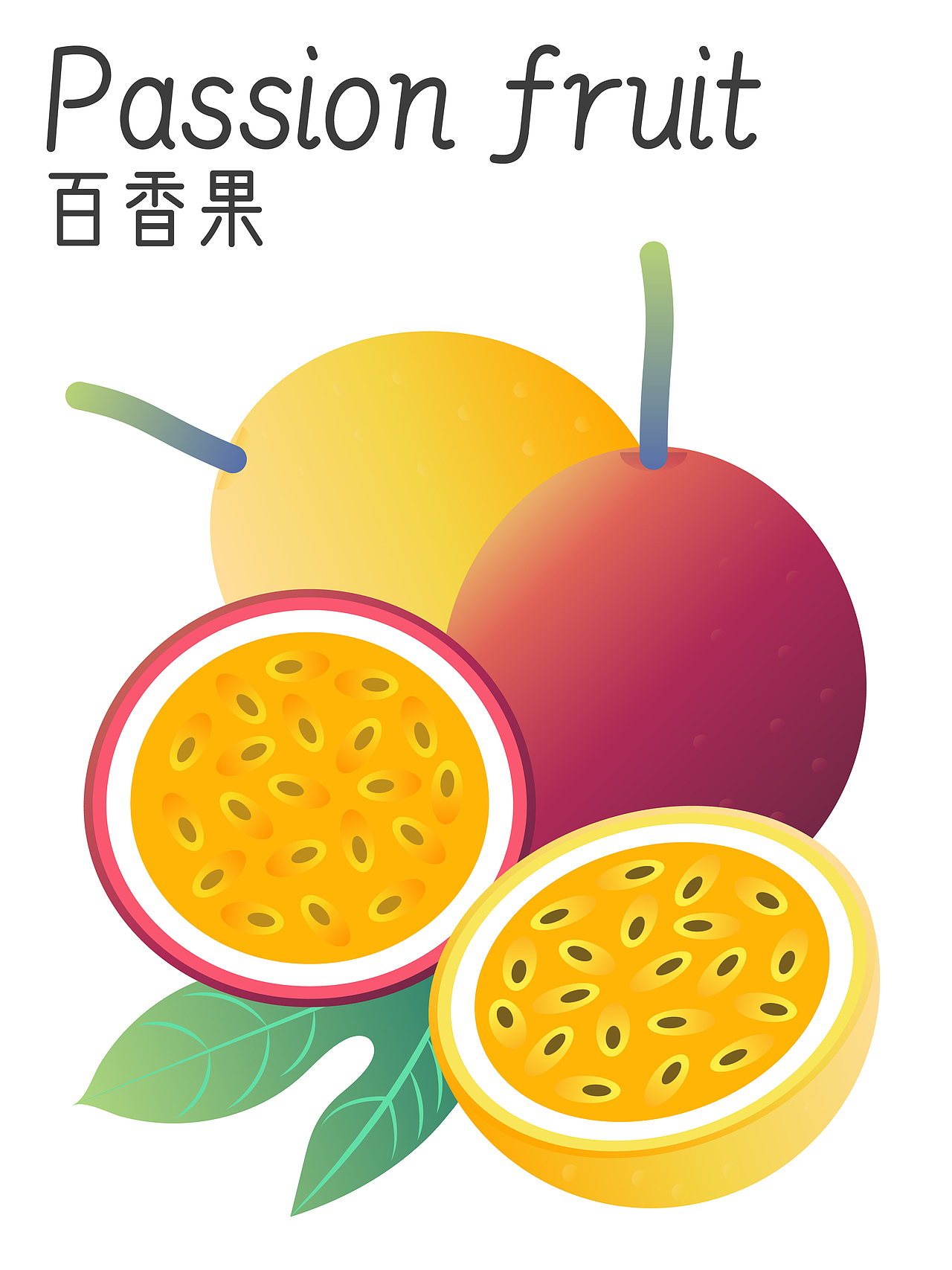 吃个水果 | 矢量扁平风渐变水果图集（图ZMzU1MjQ5NTIw） - 商业插画 - 站酷设计师江小怪原创素材 - 站酷ZCOOL