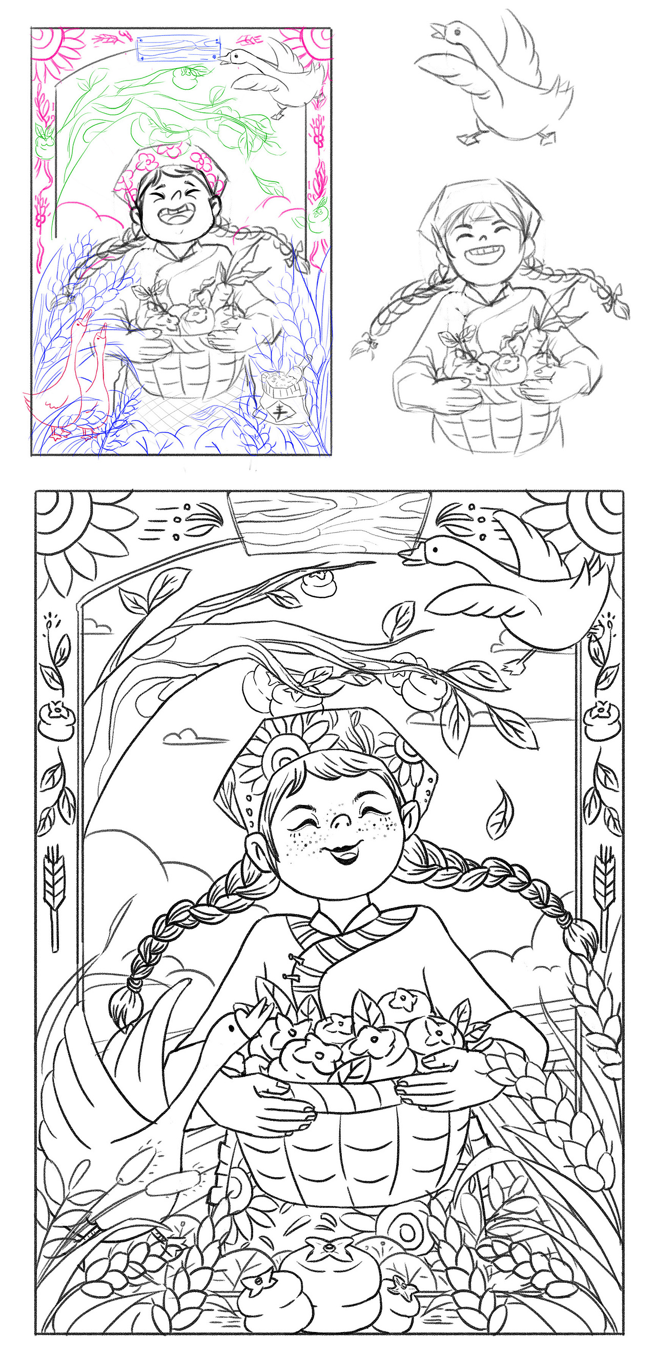 丰收少女事事如意