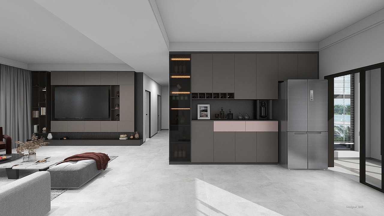 肤感系列，极致灰与珊瑚红的碰撞（图ZMzA4MzAyOTgw） - 家装设计 - 站酷设计师设计师徐来原创素材 - 站酷ZCOOL