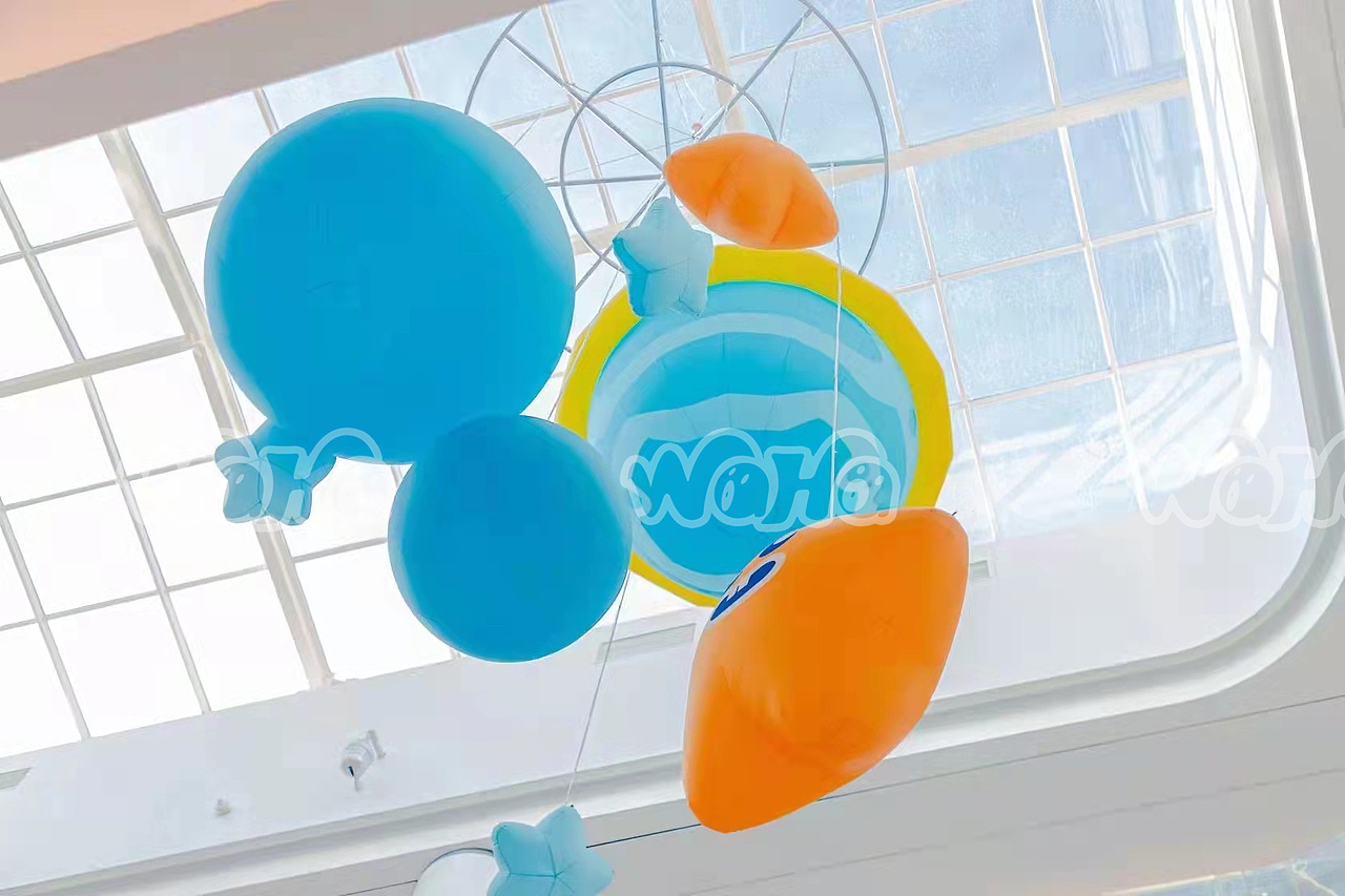 星河购物中心IP创意卡通定制 大型充气吉祥物 抱豹气模