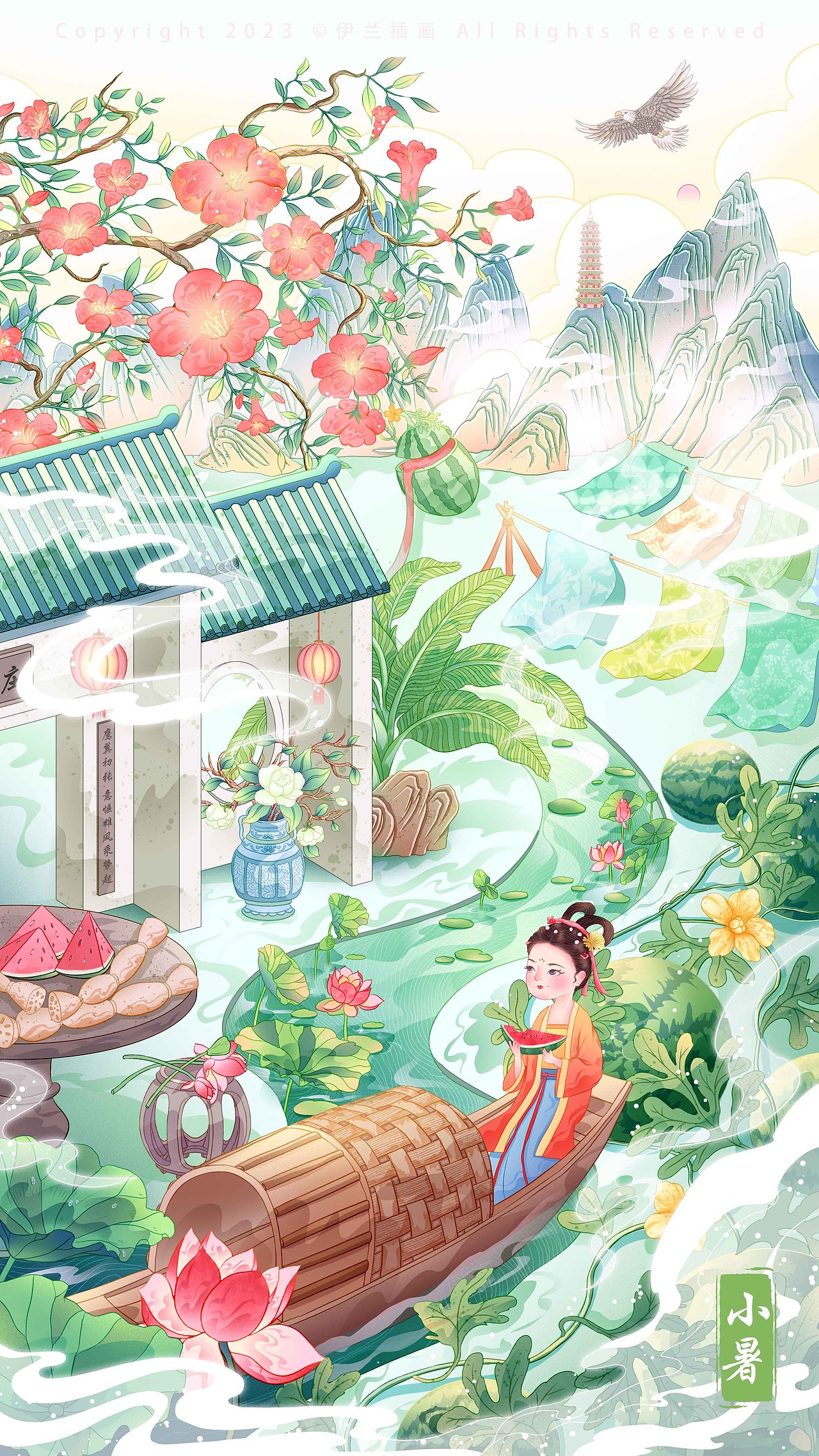 中国传统节气 I 24节气国风插画合集-春夏篇（图ZMzUzMzY3NzE2） - 创作习作 - 站酷设计师勤明原创素材 - 站酷ZCOOL
