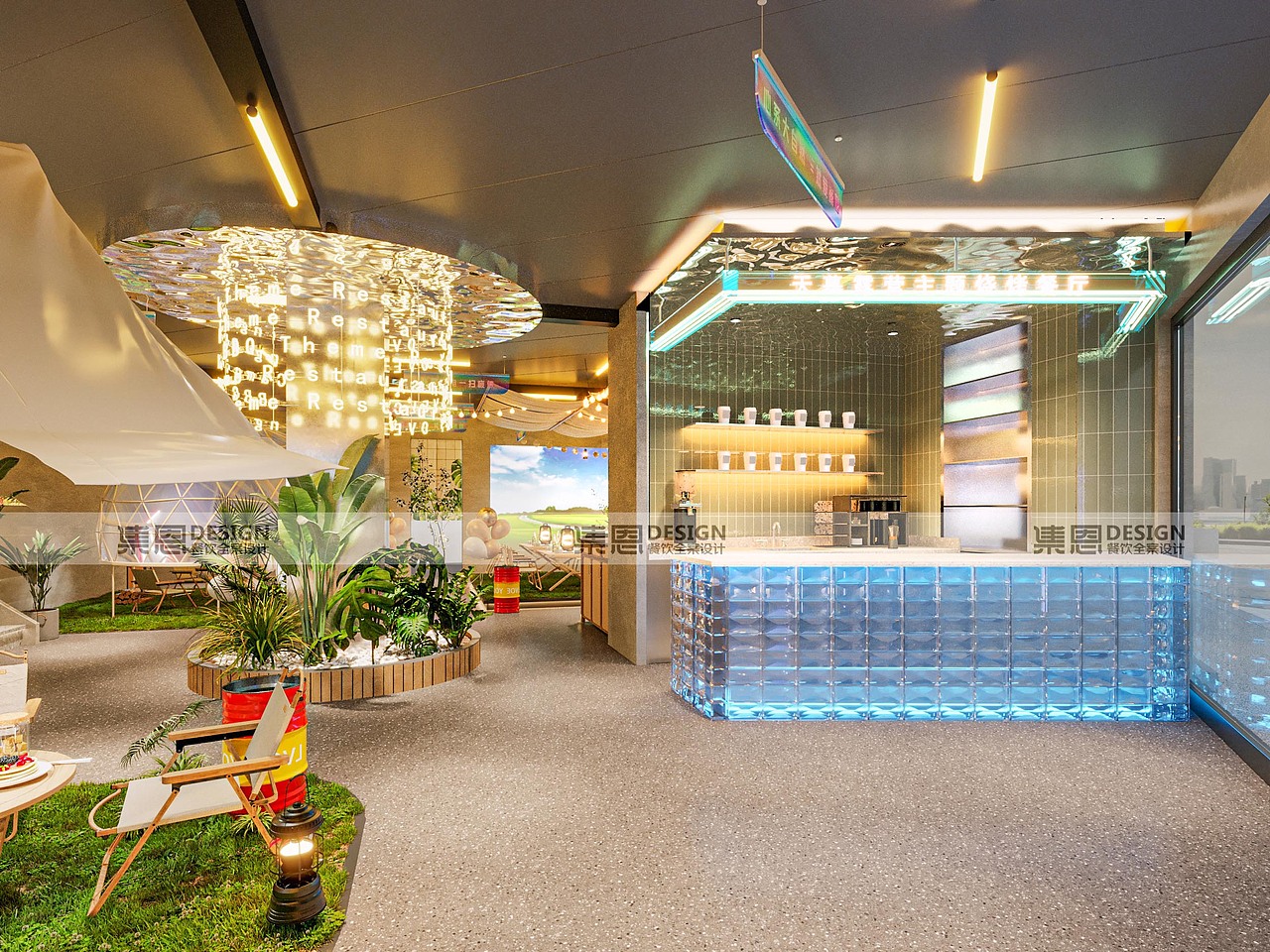 天幕·露营式烧烤主题餐厅（图ZMzEzNzU3NjI0） - 酒店餐饮设计 - 站酷设计师集恩餐饮全案设计原创素材 - 站酷ZCOOL