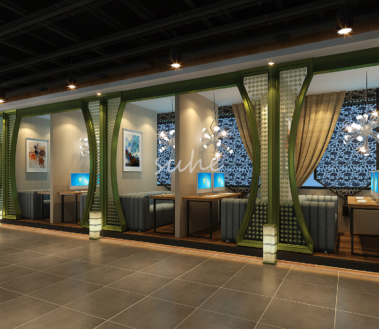 Internet Cafe Interior Design Renderings Picture And HD Photos | Free ...