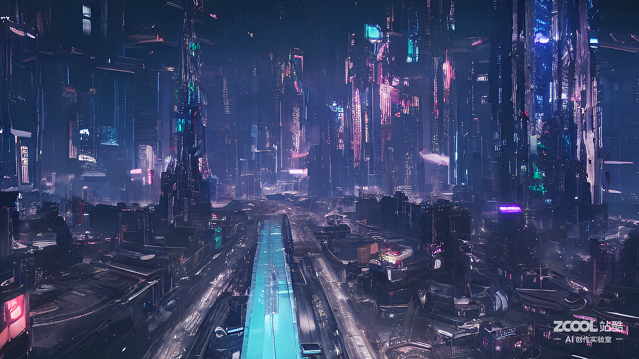 #AI创作实验室#赛博朋克明日之滨