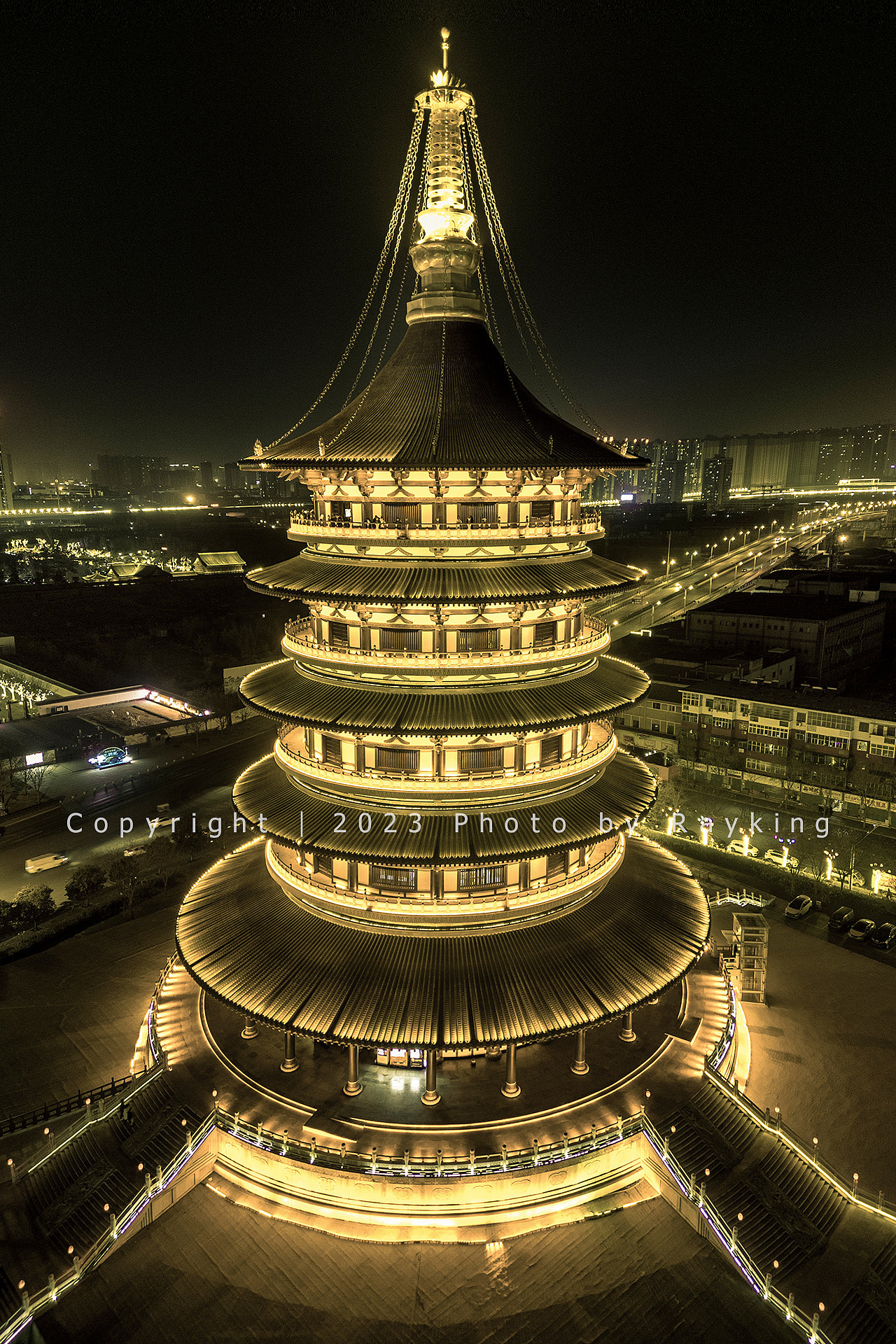 【航拍洛阳】古都夜景的辉煌-应天门