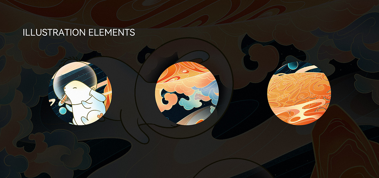 兔年插画（三）——太空遨游兔（图ZMzE2NjY3OTcy） - 商业插画 - 站酷设计师云汜_winskace原创素材 - 站酷ZCOOL