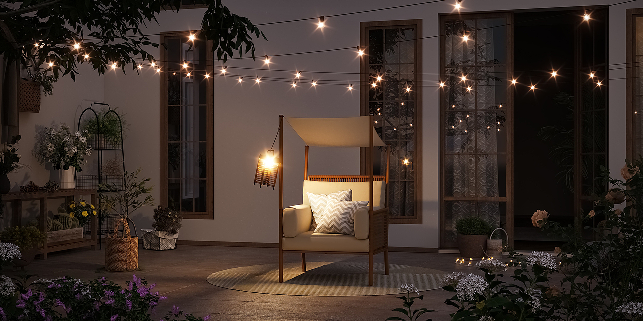 户外家具 铁制带顶布编藤椅 亚马逊主图A+