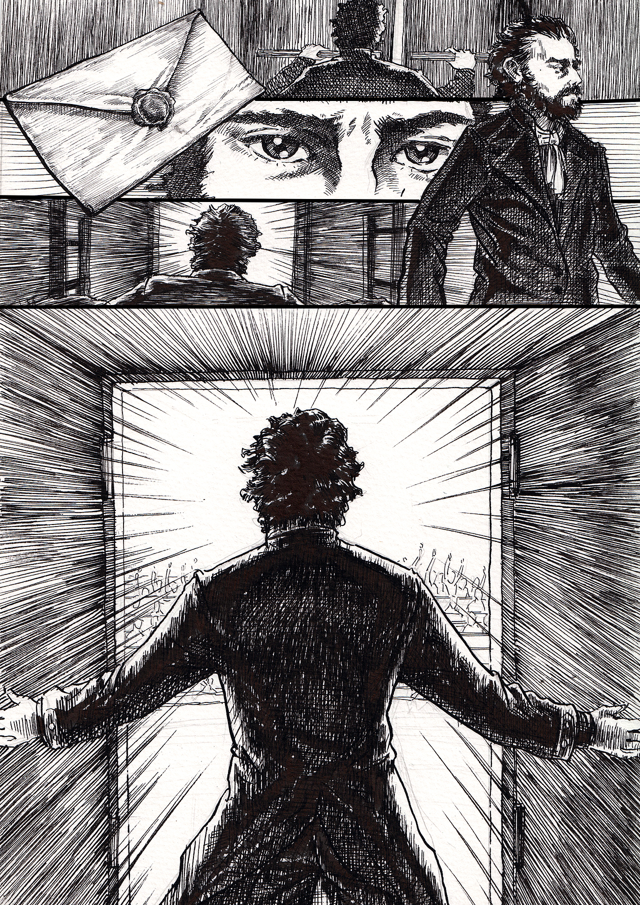 人物传记类漫画版 分镜稿 纸上手绘