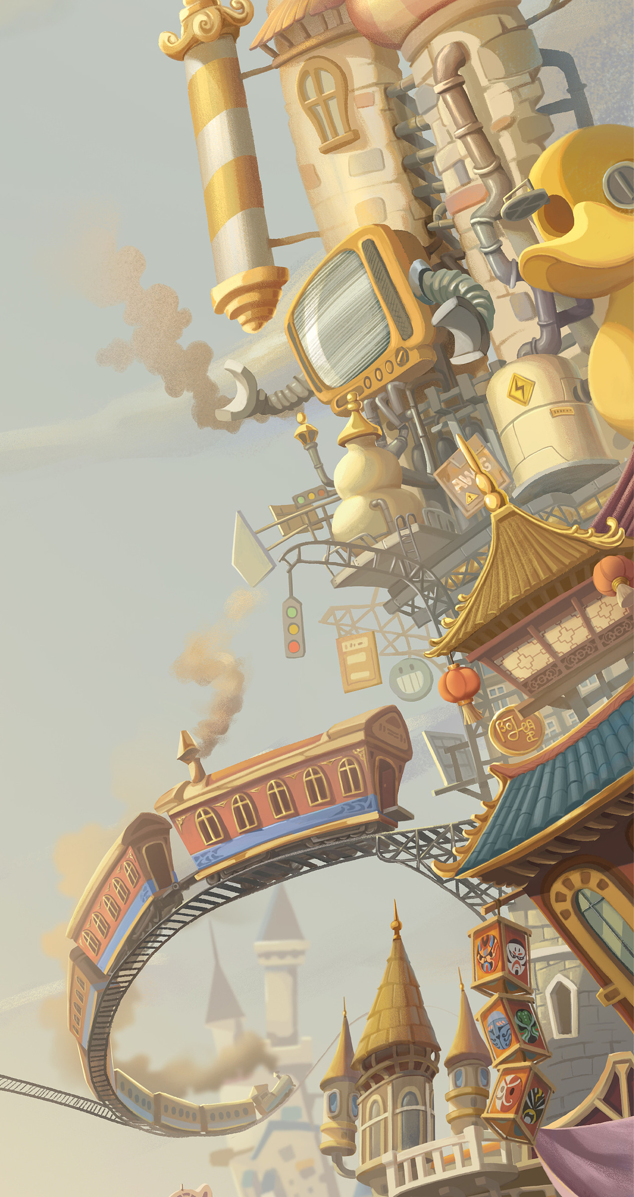 个人作品《下城区》插画绘制过程(图ZMzIxMzc1MjYw) - 儿童插画 - 站酷设计师肥猫牛奶原创素材 - 站酷ZCOOL