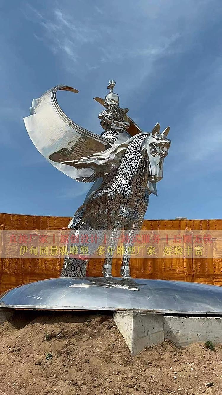 外蒙马雕塑、不锈钢雕塑设计、大型不锈钢雕塑制作（图ZMzQ1NTg1ODY0） - 景观设计 - 站酷设计师伊甸园校园雕塑厂原创素材 - 站酷ZCOOL