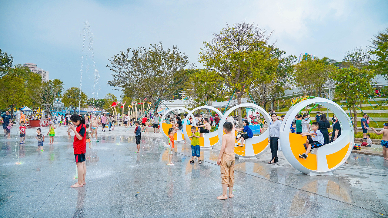 快乐水世界,佛山桂城儿童公园之浅水池游乐设计