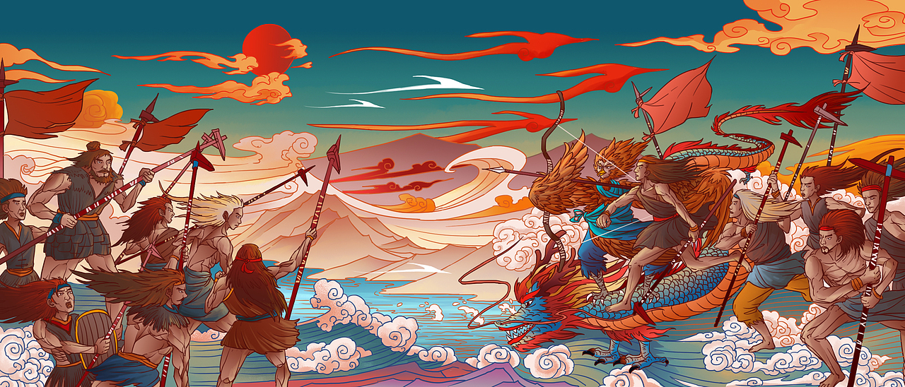 中国神话传说故事(图ZMzQ1MTI5ODg4) - 绘本 - 站酷设计师行水娃原创素材 - 站酷ZCOOL