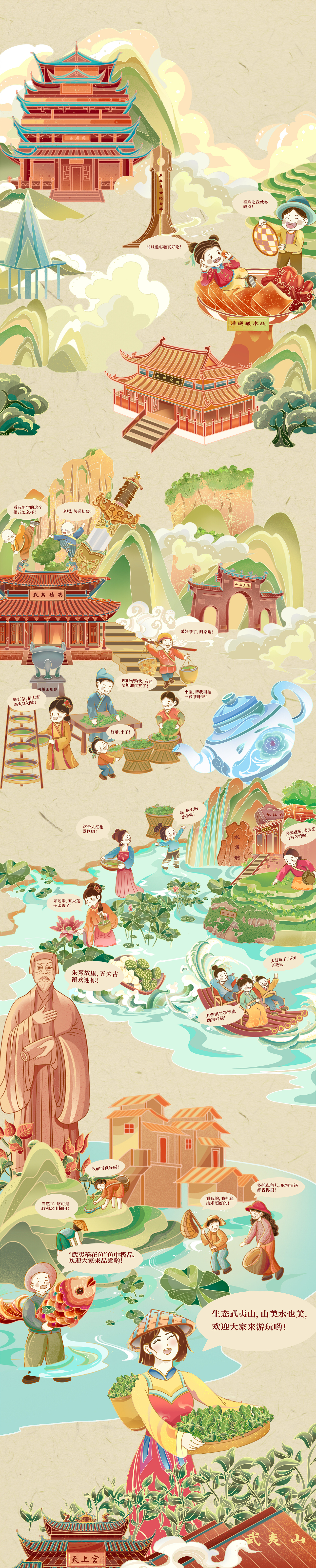 海丝起点•漫游福建|城市文旅插画长卷《闽游图》(图ZMzY1NDQ5OTM2) - 商业插画 - 站酷设计师青柠阿C原创素材 - 站酷ZCOOL