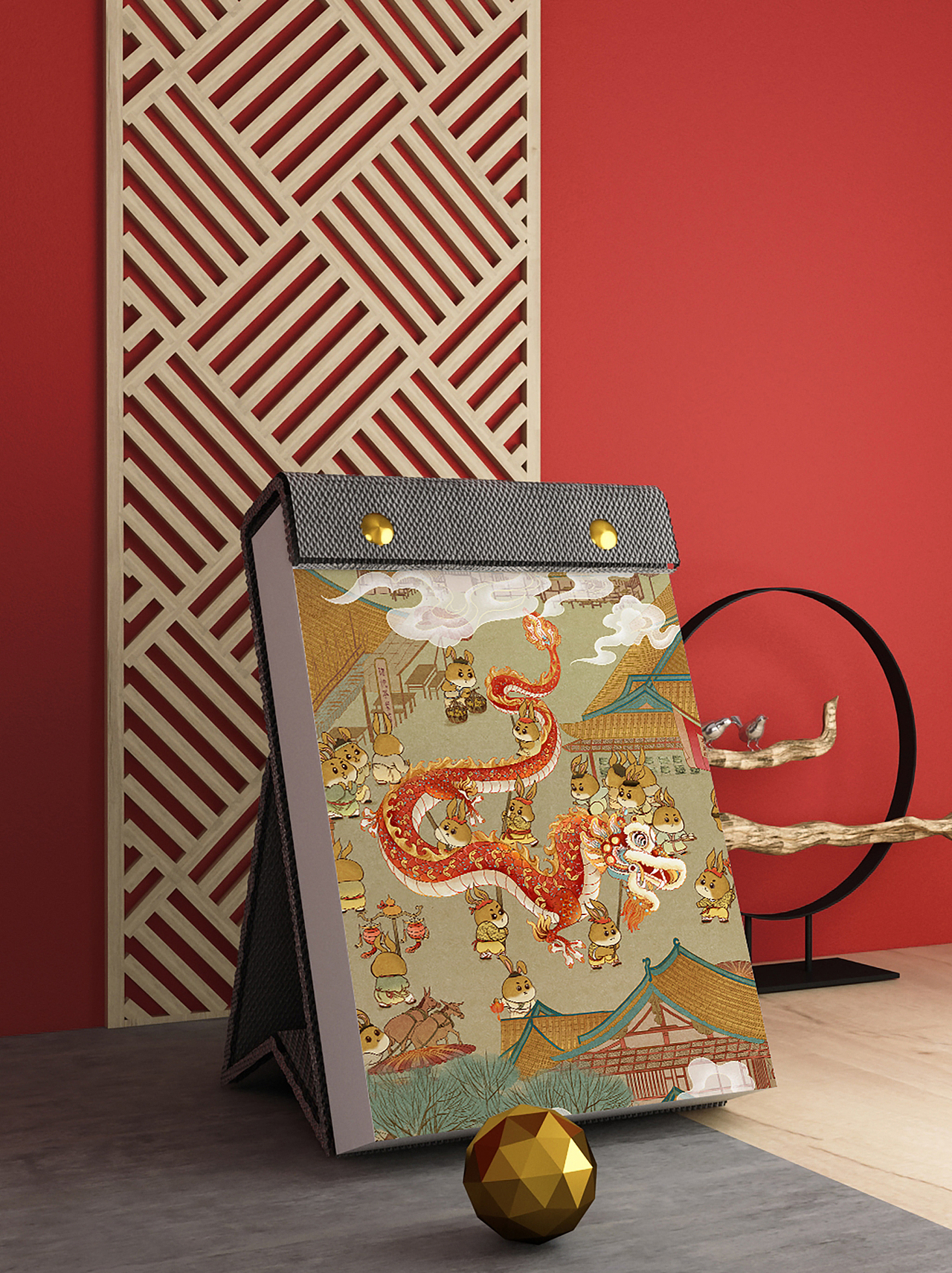 卯兔上河图 2023兔年春节贺岁商业插画