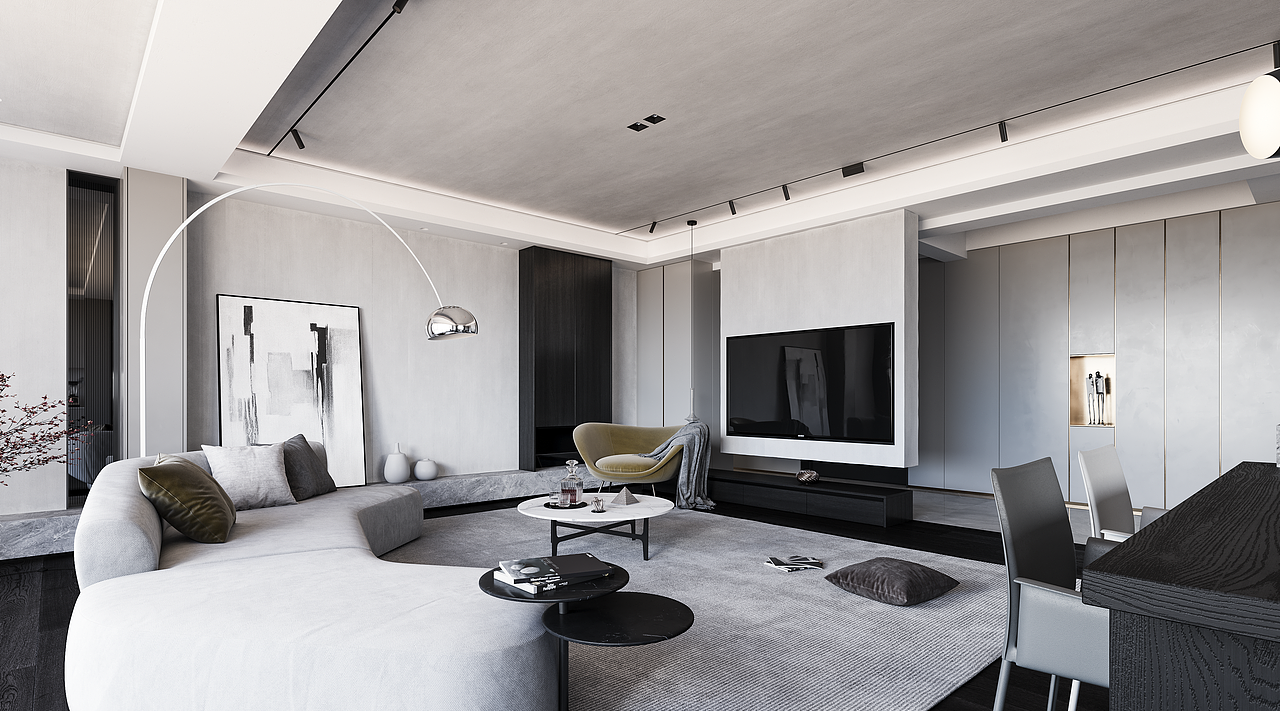 渲染作品丨Corona-简约大平层