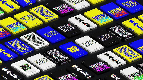 AE模板|简洁动态波浪故障海报标题展示音乐广告活动