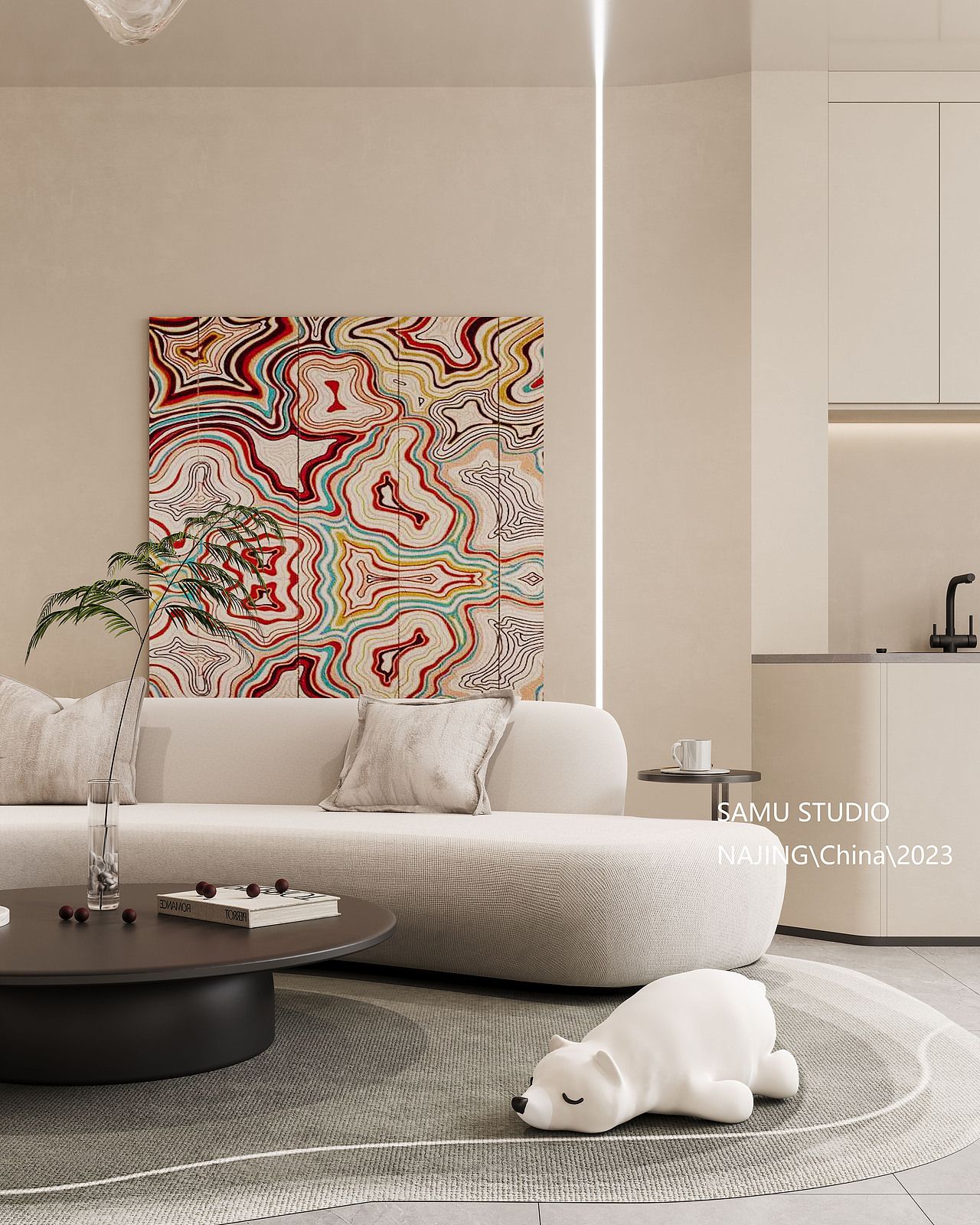 奶茶色-公仔-挑空空间