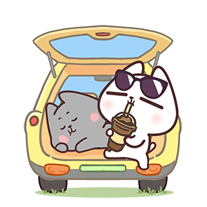 猫与熊 猫咪小N小Q日常出游表情包 | 原创IP可授权