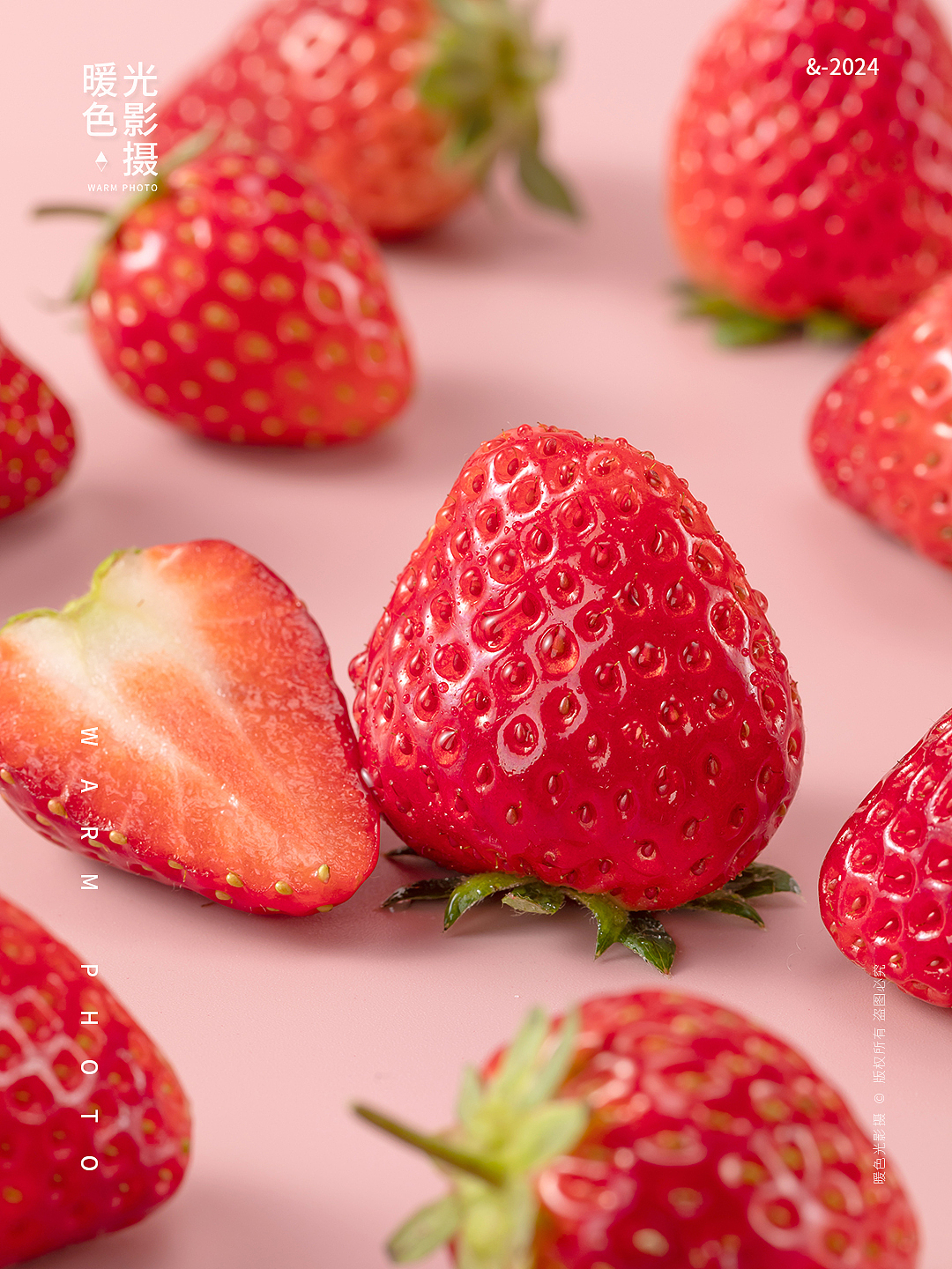 水果摄影 草莓拍摄 新鲜草莓 极简卡纸拍摄（图ZMzYxNzk0Njg4） - 美食摄影 - 站酷设计师暖色光影摄原创素材 - 站酷ZCOOL