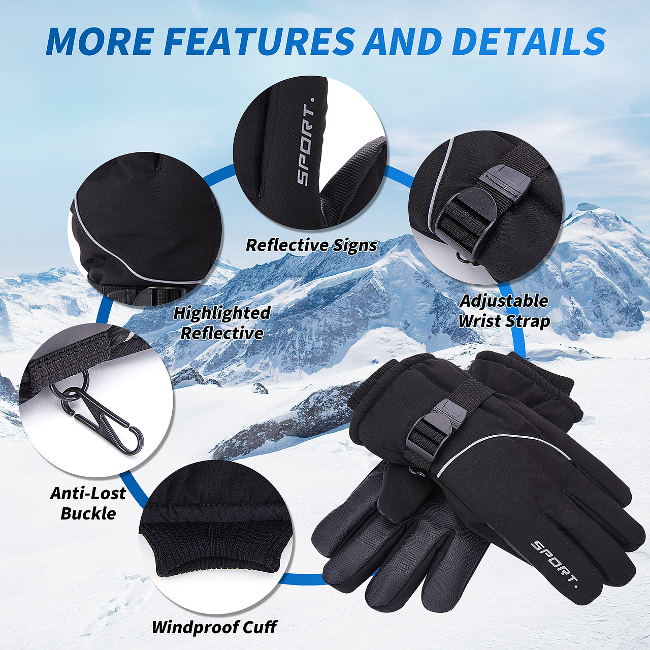 亚马逊图片设计 主图/A+ 冬季加绒手套